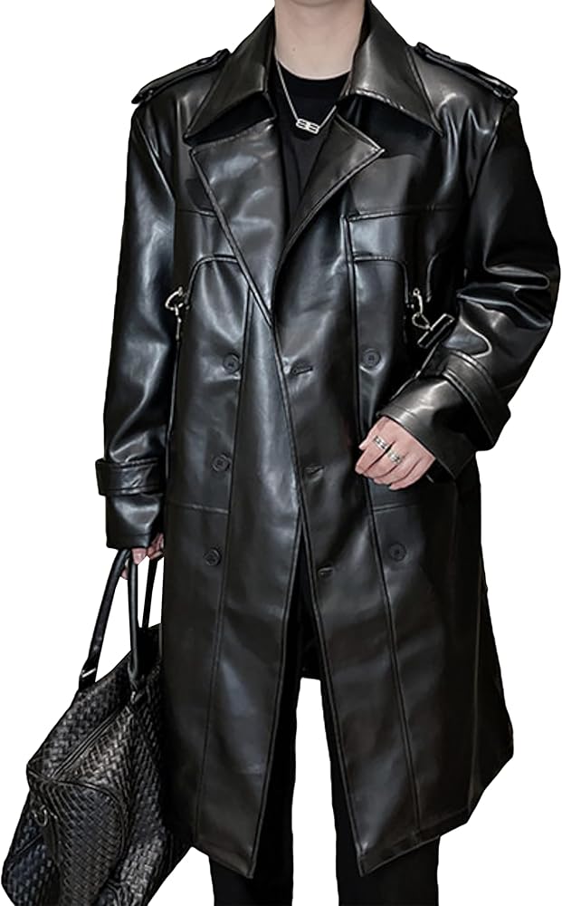Amazon | [MMTYRM] レザージャケット メンズ ロングコート オーバー