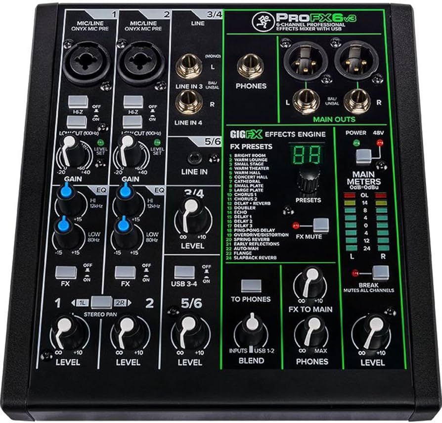 Amazon.com: Mackie ProFX6v3 6-Channel Professional Analog Mixer