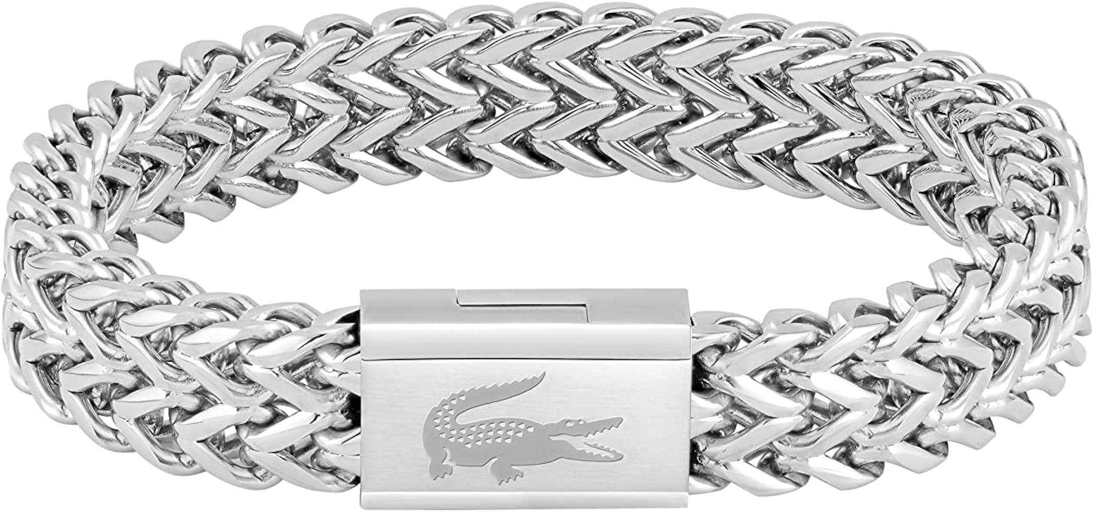 Amazon | ラコステ織りのメンズブレスレット。, 標準, ステンレス鋼