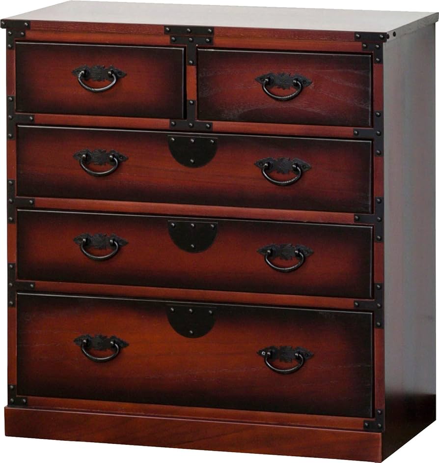 Amazon.co.jp: タンス 箪笥 チェスト 4段 和ダンス 桐箪笥 民芸調家具