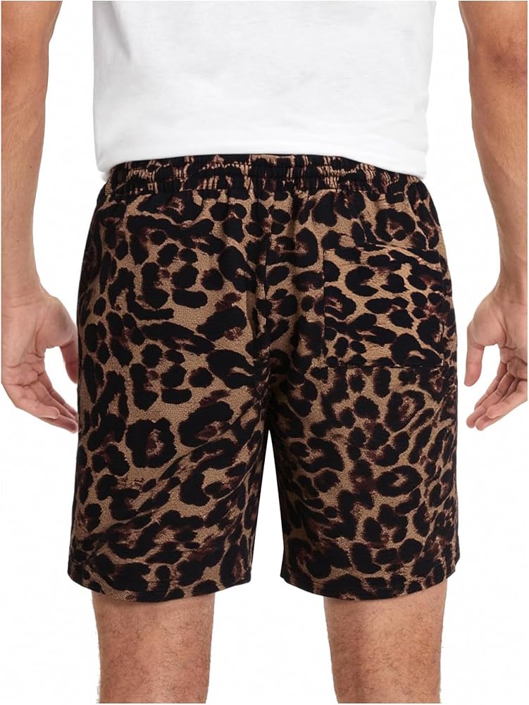 Floerns Men's Boho Paisley Graphic Print Drawstring Waist