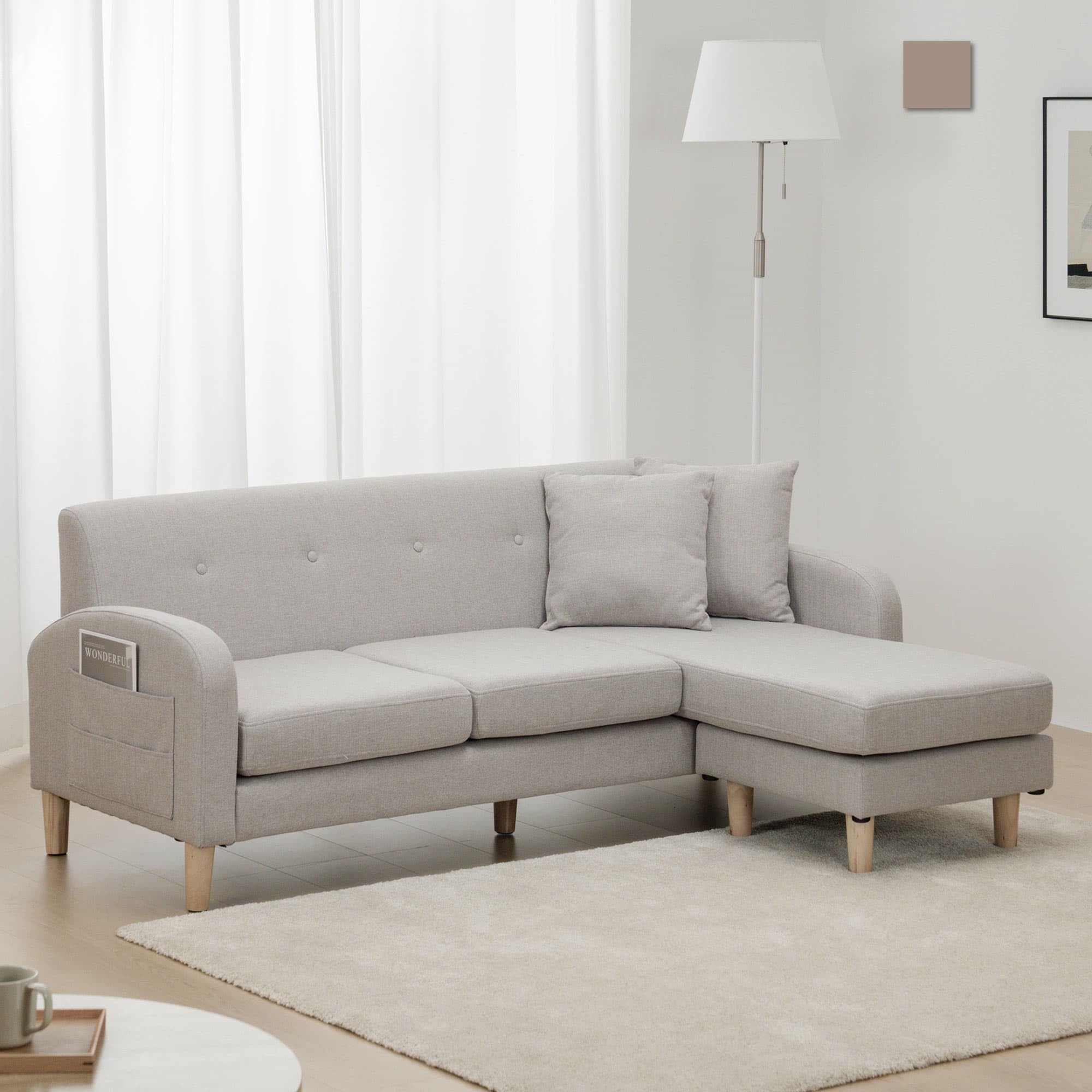 Amazon｜VENTOTA ソファー 3人掛け 肘付き L字 カウチソファー