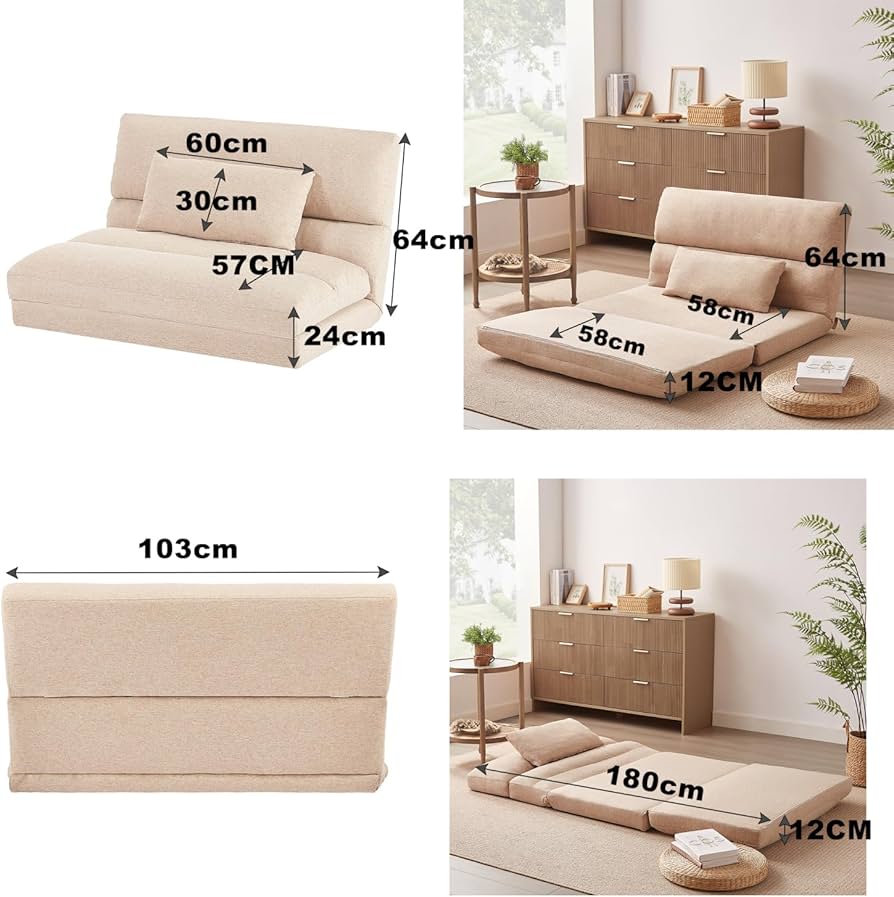 Amazon｜折りたたみ ソファベッド 座椅子 幅103cm 2人掛け ソファ