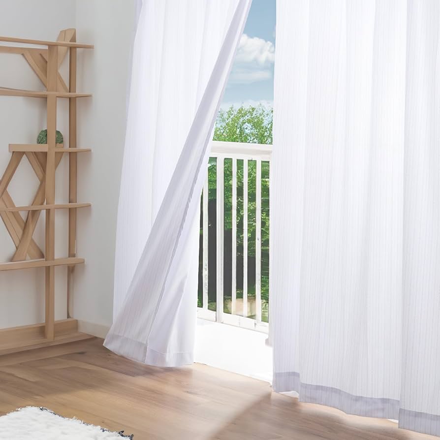 Amazon｜テイジン レースカーテン 2枚組 ホワイト 日本製 最強UVカット