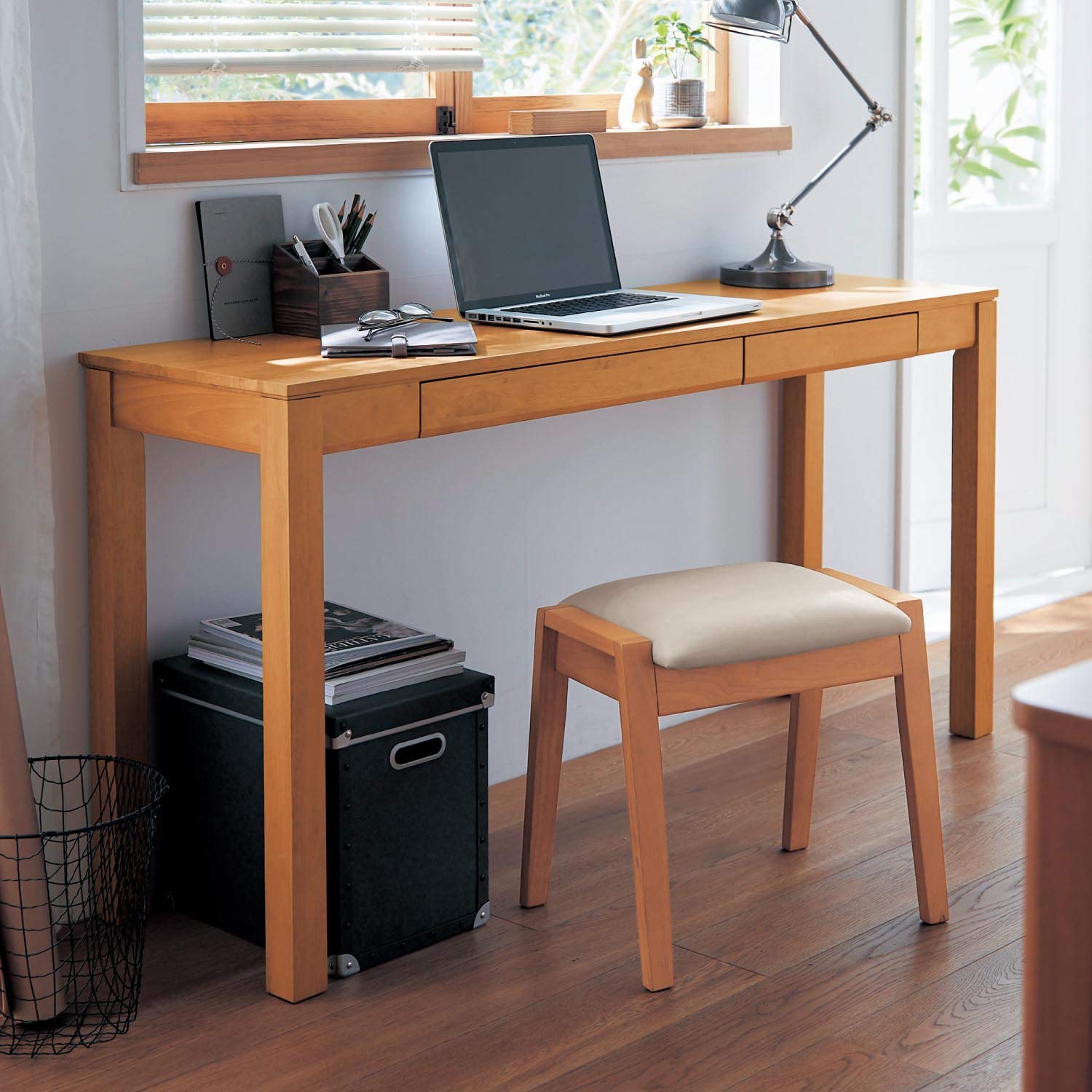 Amazon.co.jp: [ベルメゾン] パソコンデスク 天然木 シンプル