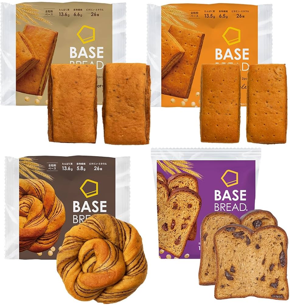 Amazon.co.jp: 【腹持ち・ボリューム◎】ベースブレッド 4種 40袋 パン