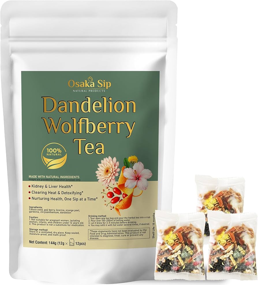 Amazon.com : OsakaSip Dandelion Wolfberry Herbal Tea Bags
