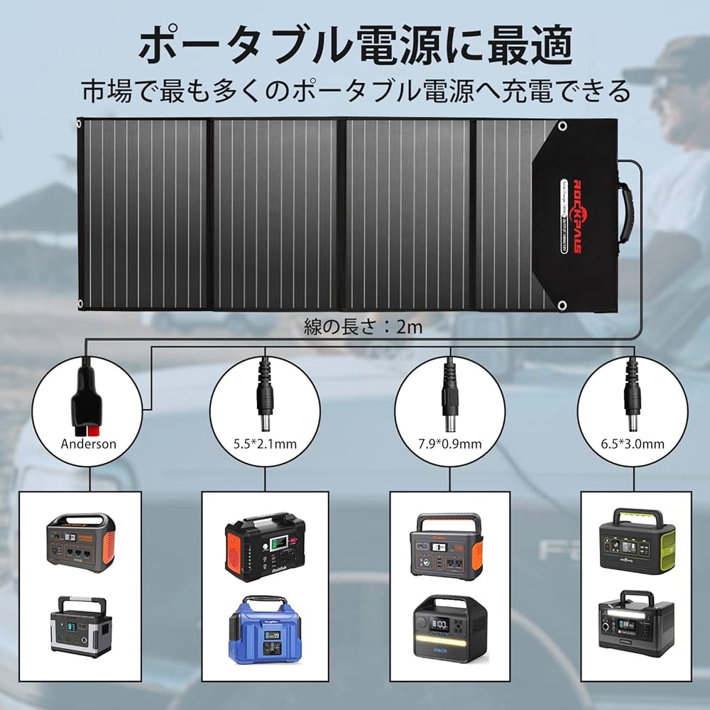 Amazon.co.jp: ROCKPALS ソーラーパネル 100W ソーラーチャージャー