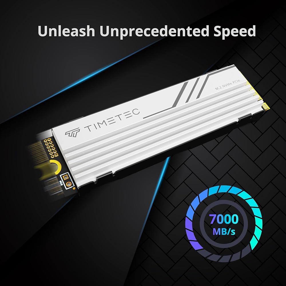 Amazon | Timetec 1TB PCIe 4.0 ホワイト ヒートシンク ゲーミング SSD