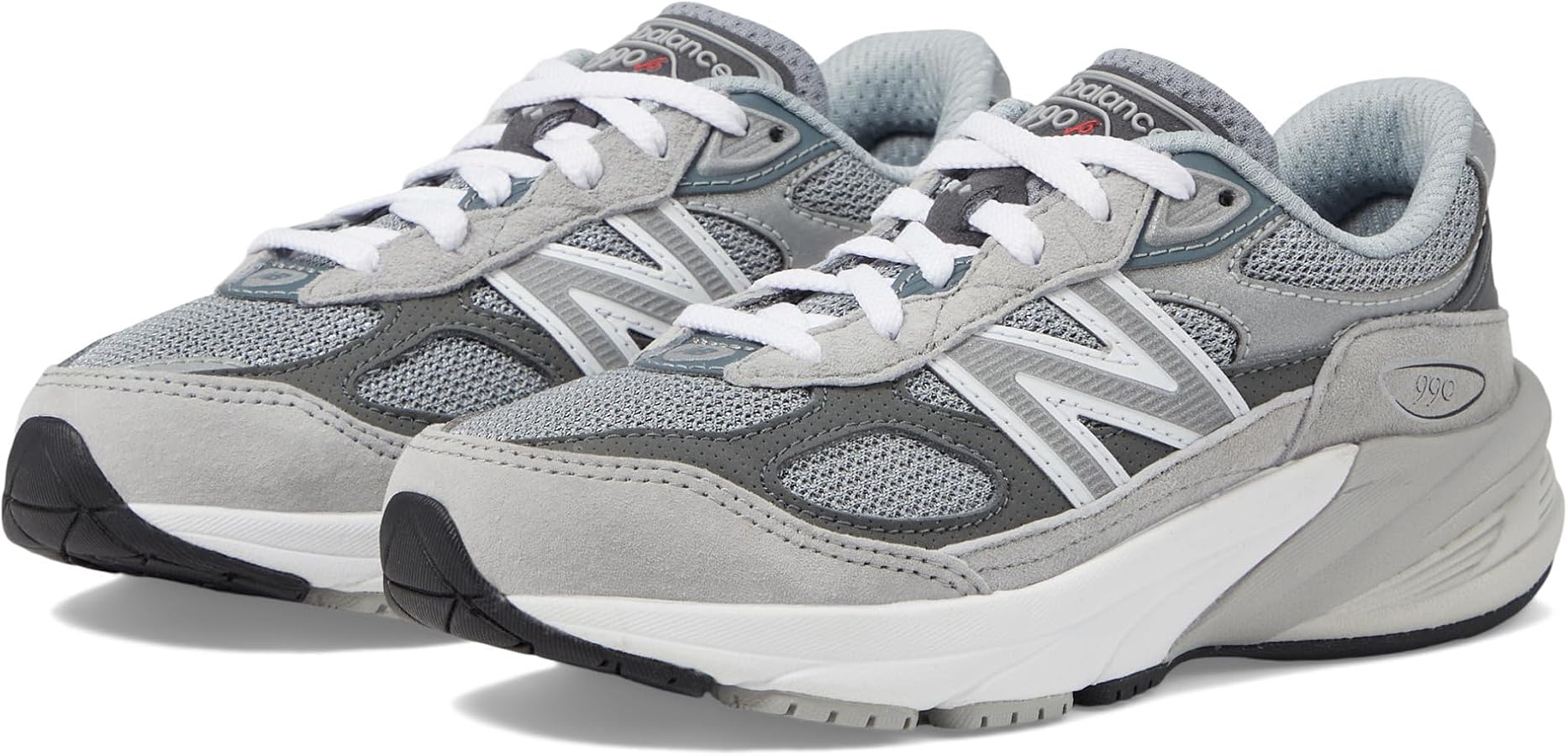 Amazon | New Balance キッズ 990 V6 レースアップスニーカー, グレー