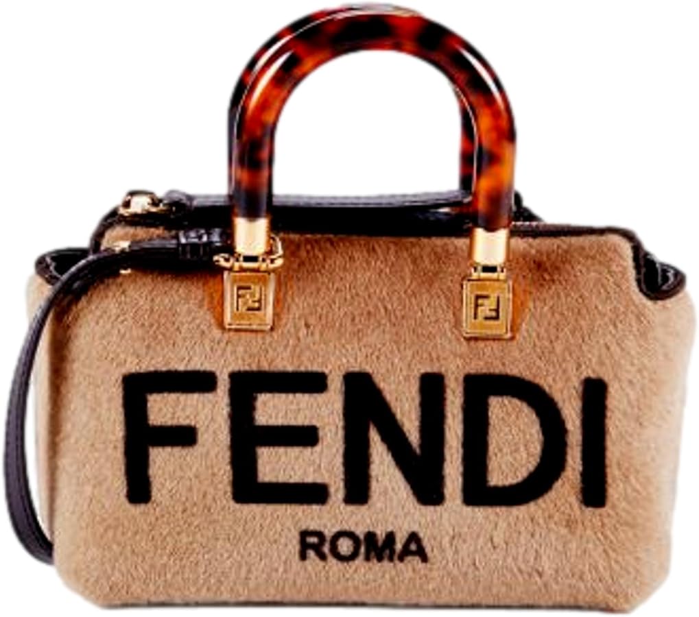 Amazon.com: FENDI Roma By The Way Lamb Fur Mini Tote Bag, Beige