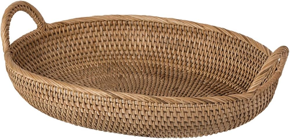 Amazon.co.jp: Liranciaラタン 楕円型 藤かご パントレー プレート