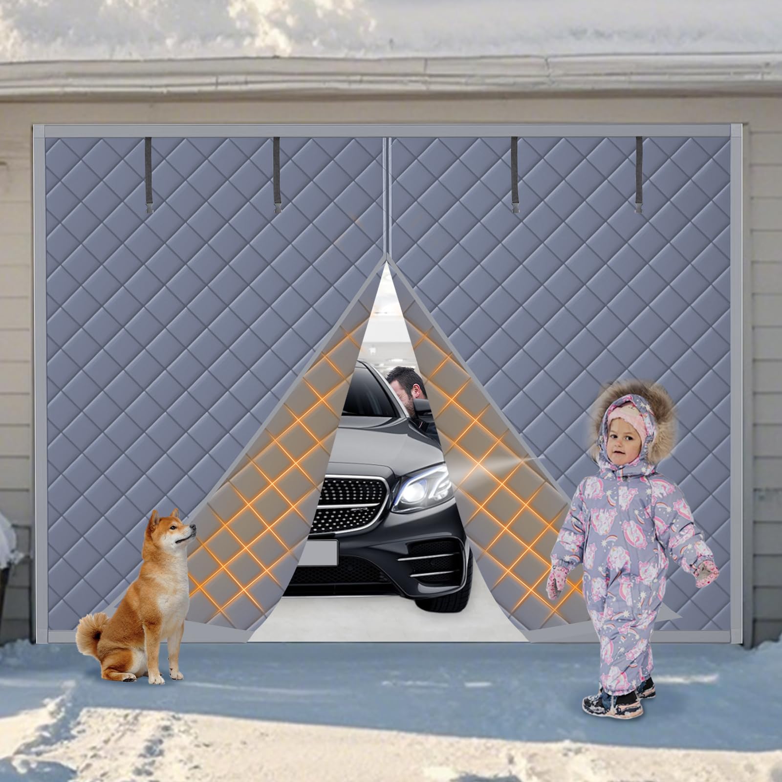ABVRUN Garage Insulation Kit Garage Screen Doors for Winter for 1