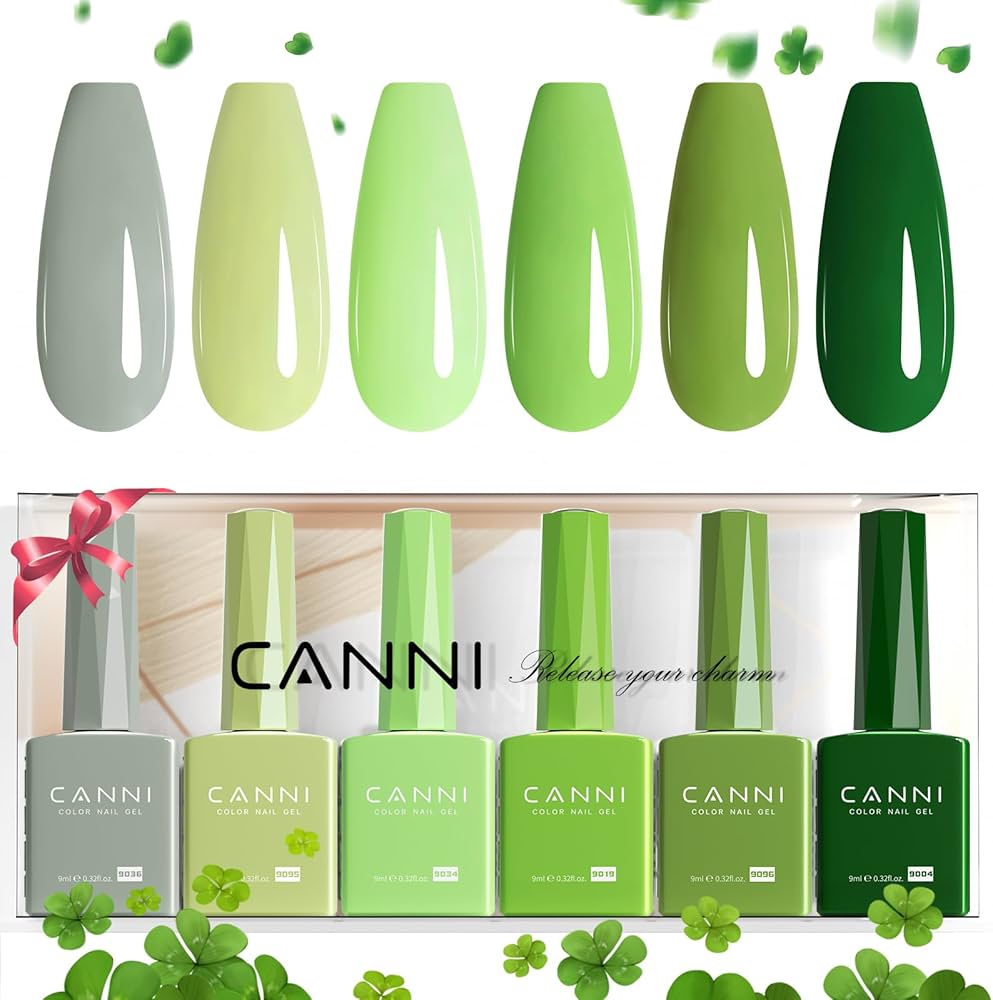 Amazon.com: CANNI 6Pcs 9ml Emerald Green Gel Nail Polish Set- Dark