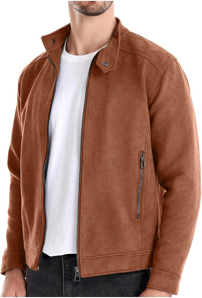 Amazon.co.jp: メンズ スエードジャケット カジュアル ヴィンテージ