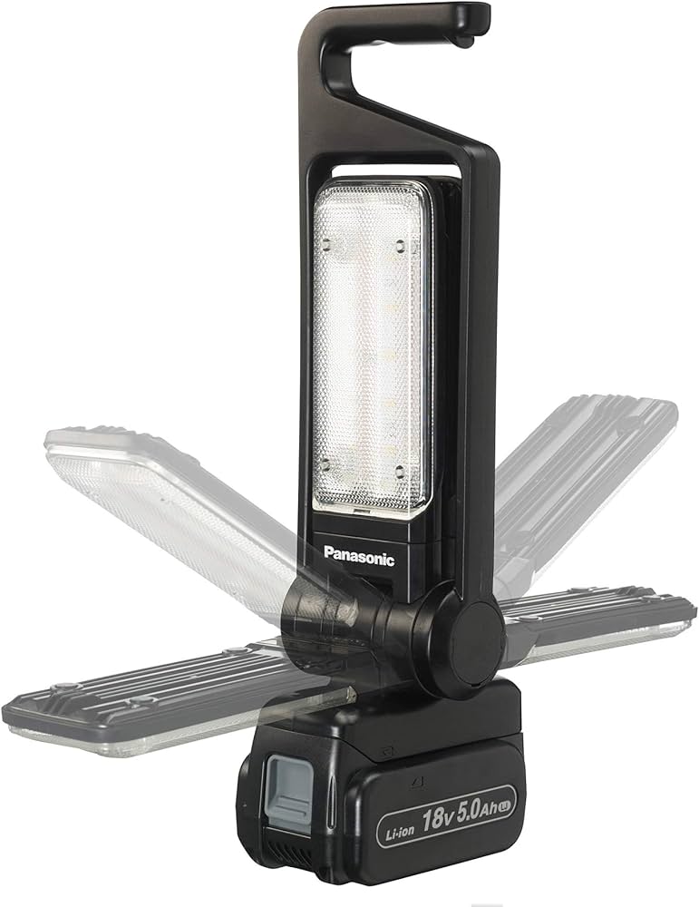 Amazon.co.jp: パナソニック 充電LEDマルチ投光器 ブラック【5.0Ah電池