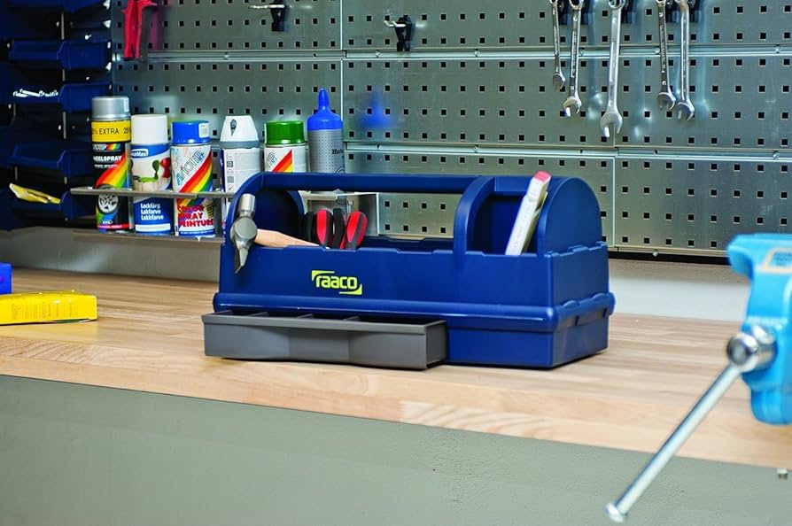 Raaco 137195 Open Toolbox R-Blue – Durable Polypropylene Open Tool