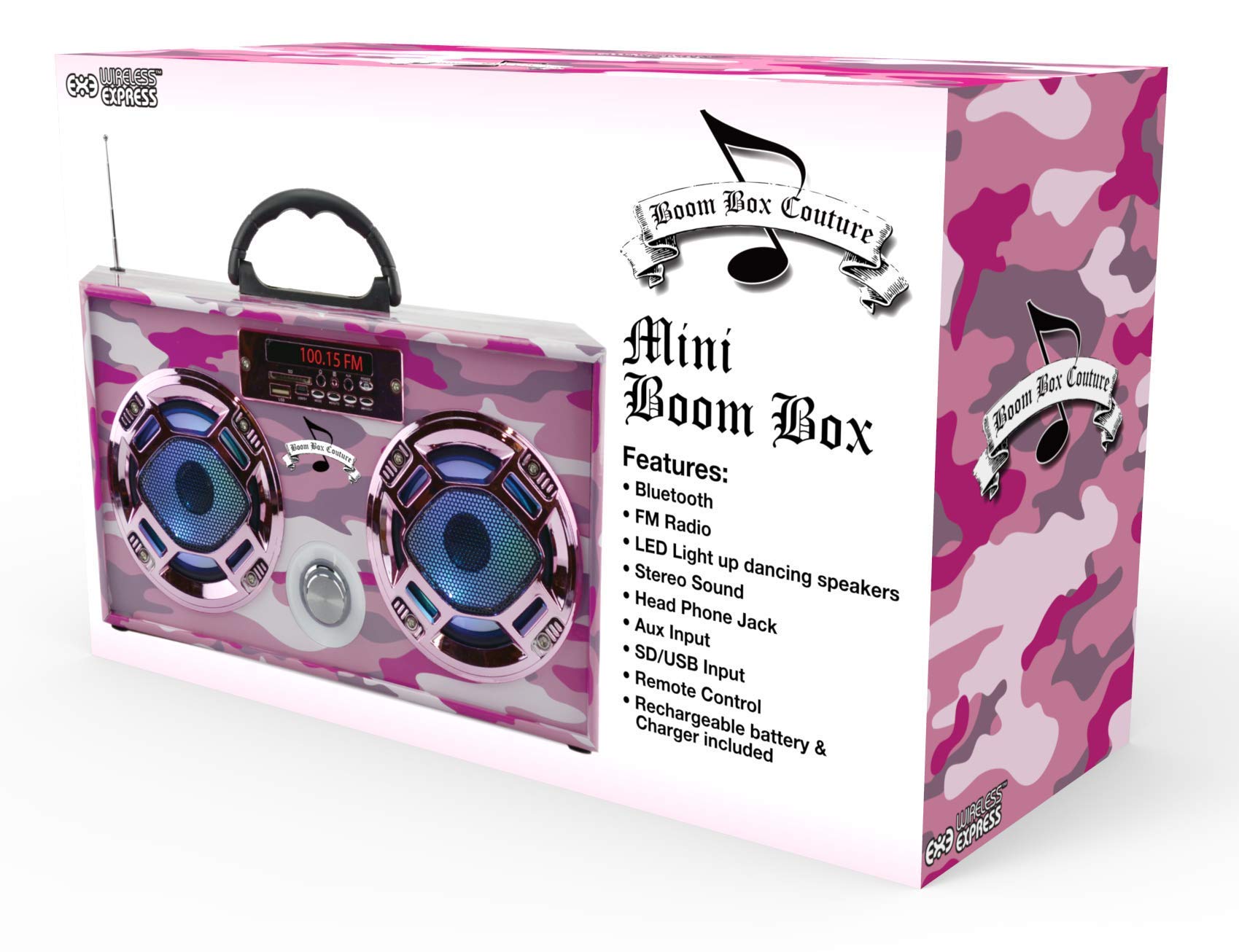 Amazon.com: Wireless Express - Mini Boombox with LED Speakers