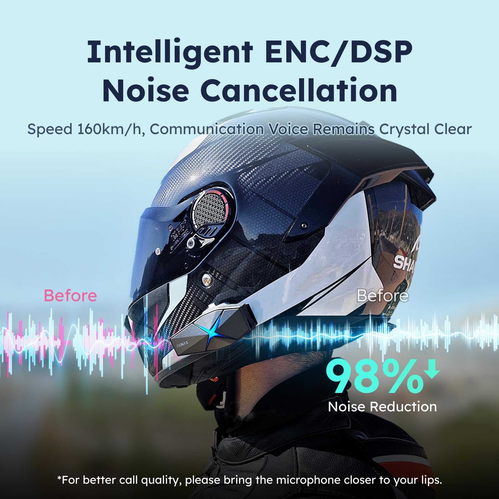 Amazon.com: ASMAX F1 Motorcycle Bluetooth Headset With Smart Voice