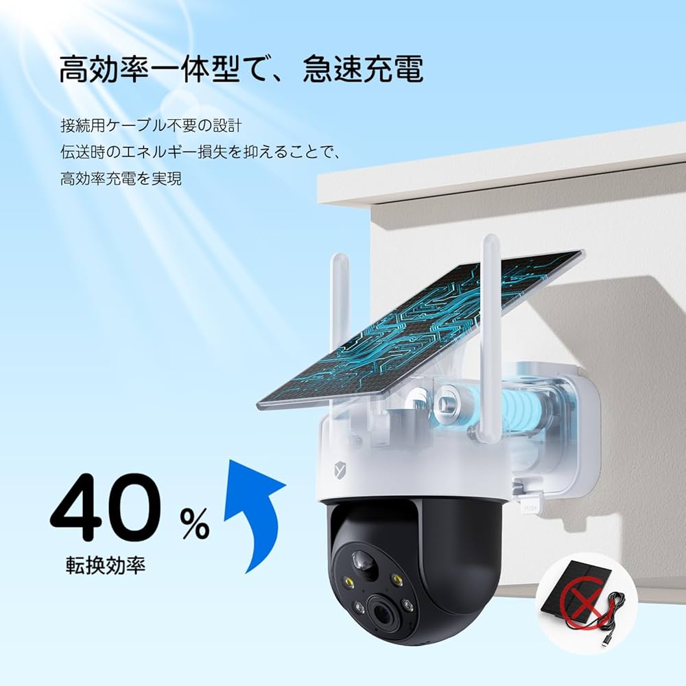 Amazon.co.jp: 【2026進化ソーラー真一体型・高効率充電】 防犯カメラ
