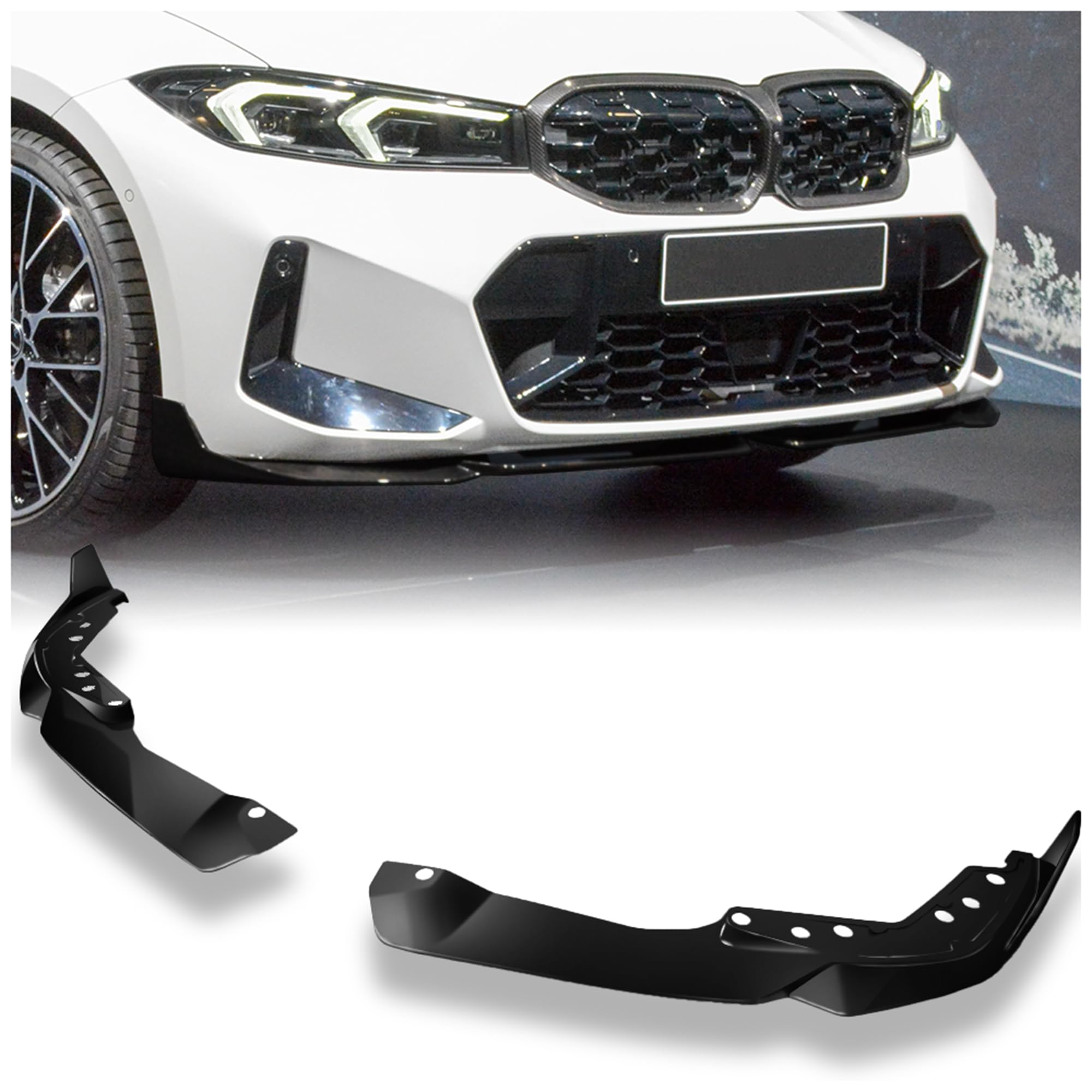 Amazon | AeroBon グロス ブラック フロントリップ スポイラー 2023