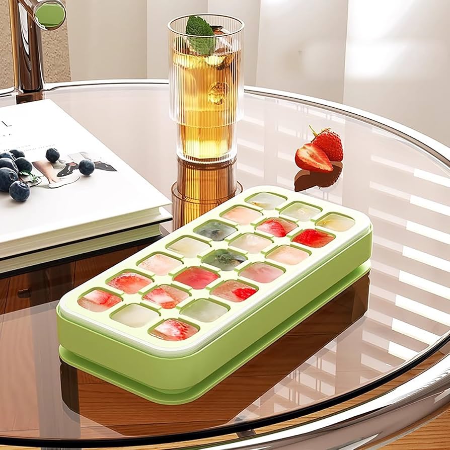 Amazon | 蓋付きアイスキューブトレイ Ecoco製氷トレイ 食品グレード