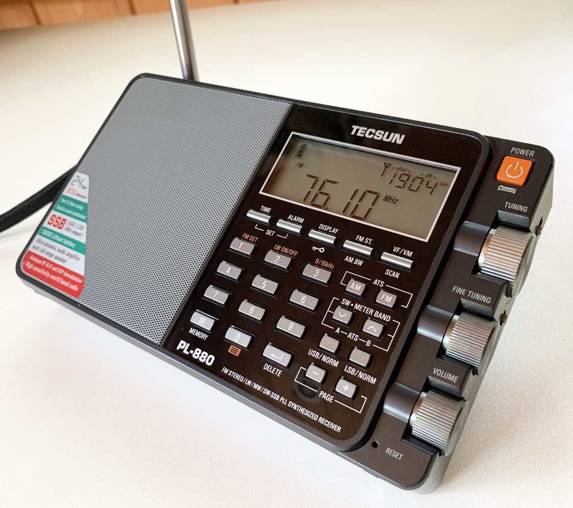 Amazon | TECSUN 日本正規代理店 PL-880 黒 BCL 短波ラジオ FM/MW/SW