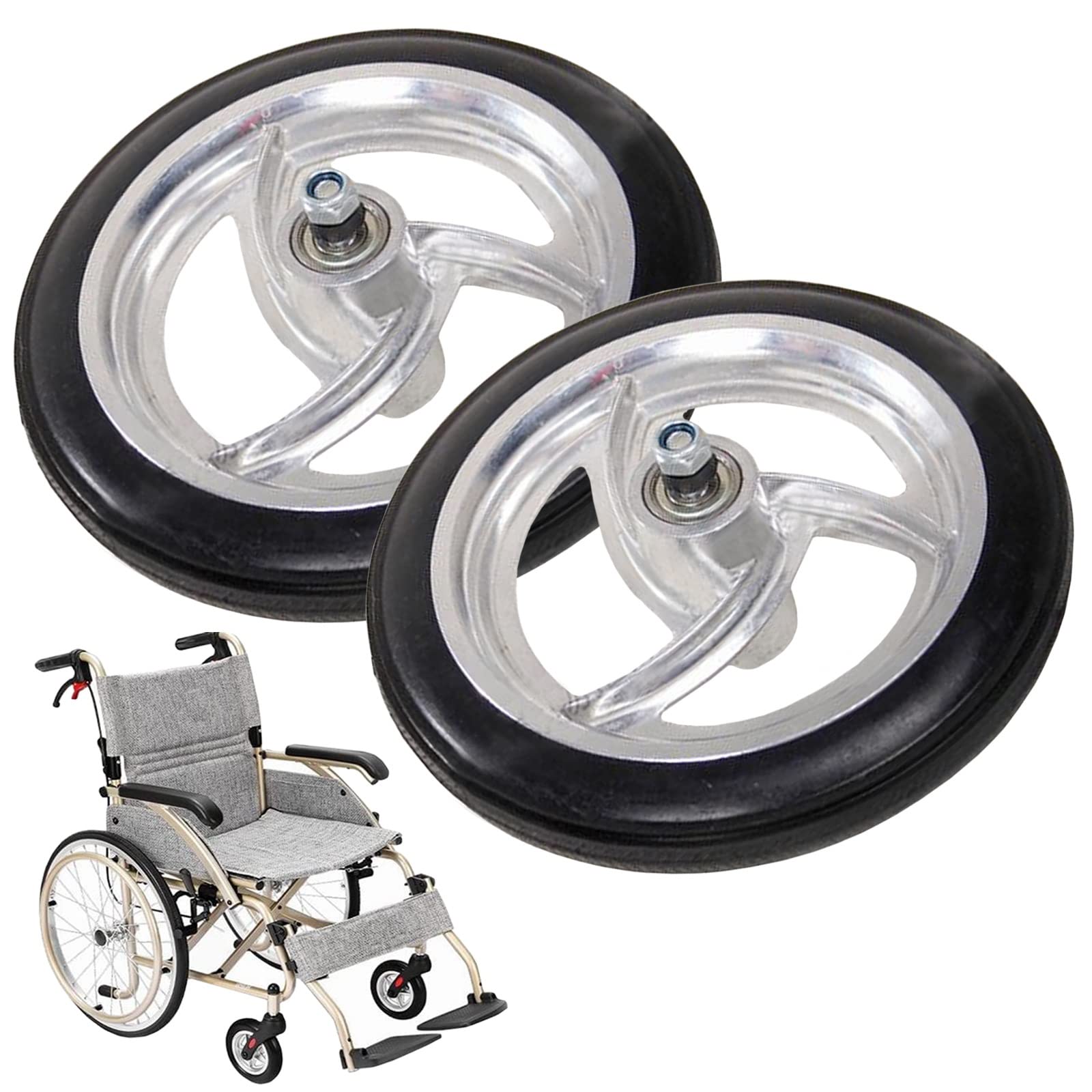 Amazon.co.jp: 2個入 車いす フロントキャスター、車椅子用ホイール