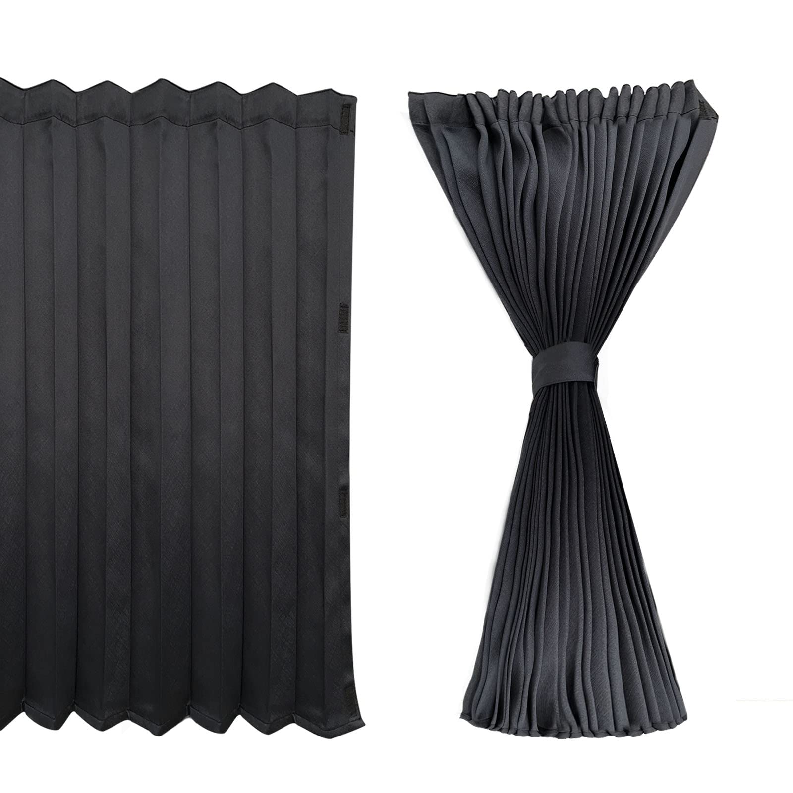 KAZOZ Creation ブラック プリーツカーテン KAZOZ Creation ブラック