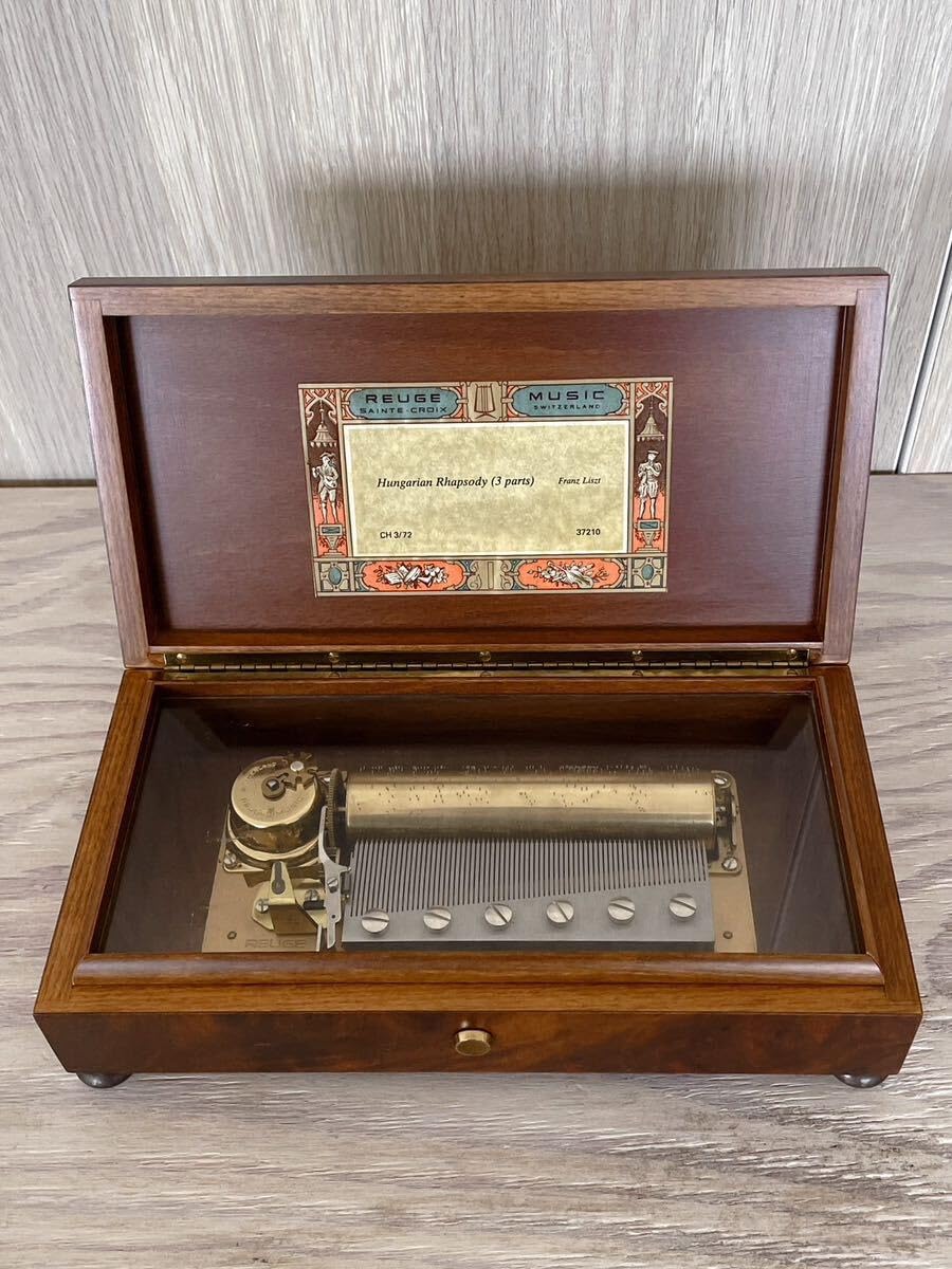 REUGE リュージュシリンダー型オルゴール72弁陶器装飾