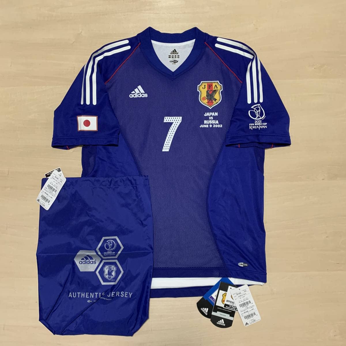 日本代表 2002年 中田英寿 オーセンティック ユニフォーム ロシア戦