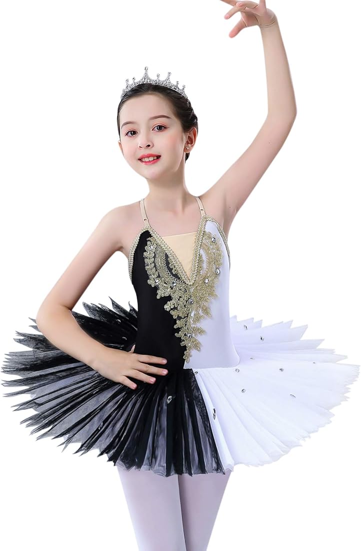 ZX Girl's Ballet Swan Lake Tutu Costume Professional Camisole