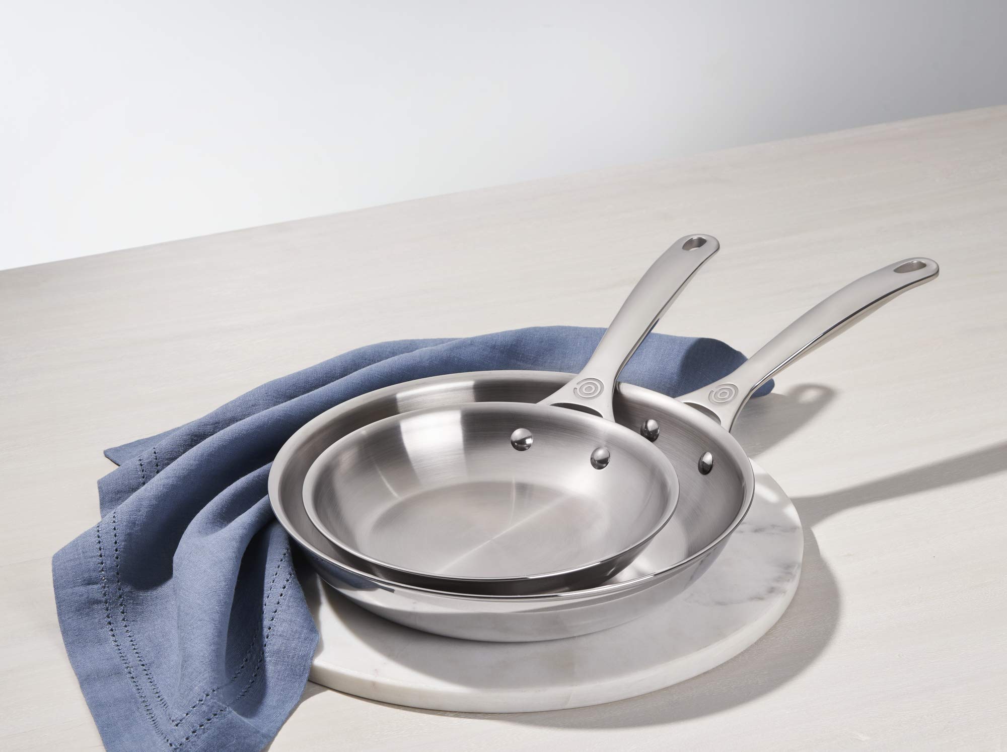 Amazon.com: Le Creuset Tri-Ply Stainless Steel 2 pc. Fry Pan Set