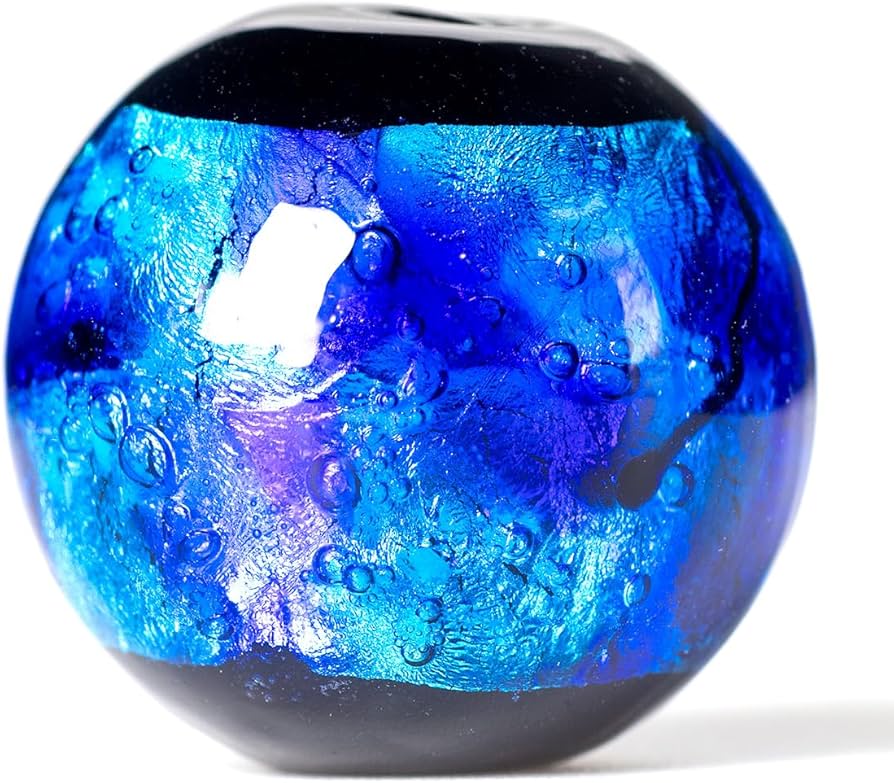 Amazon.co.jp: Sea drop 光る ホタルガラス ブルー 粒売り 22mm玉