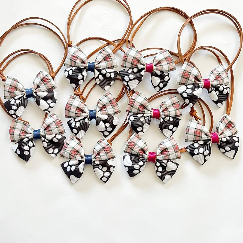 Amazon.co.jp: 065ハンドメイド 犬用チョーカー トリミングリボン 肉球