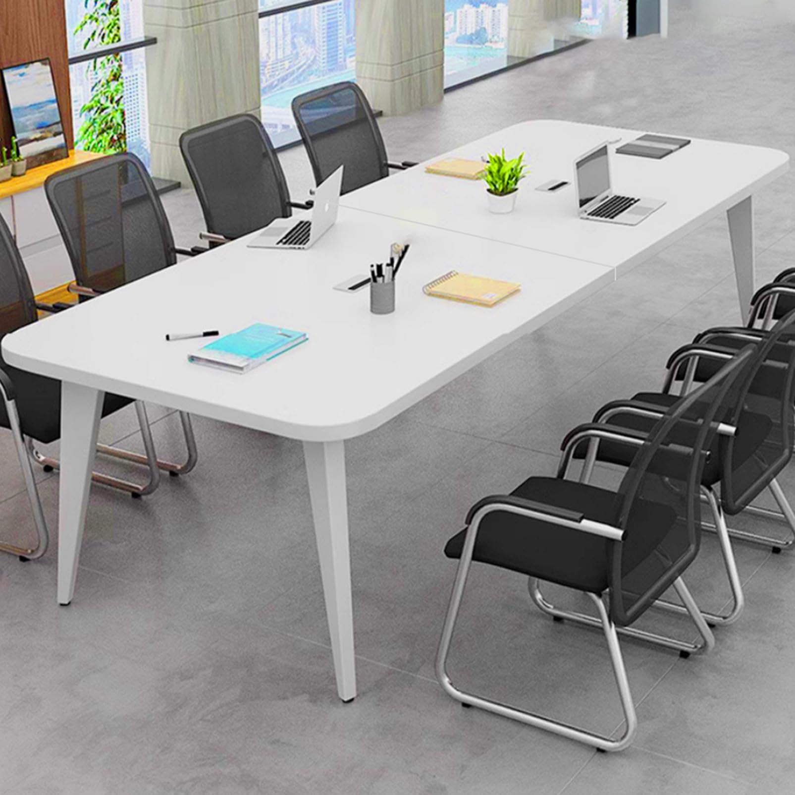 Amazon.co.jp: 幅2400×奥1200×高さ750mmミーティングテーブルセット