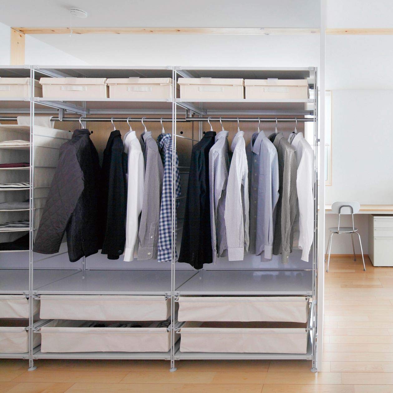 Amazon｜無印良品 スチールユニットシェルフ・追加用帆立・大・グレー