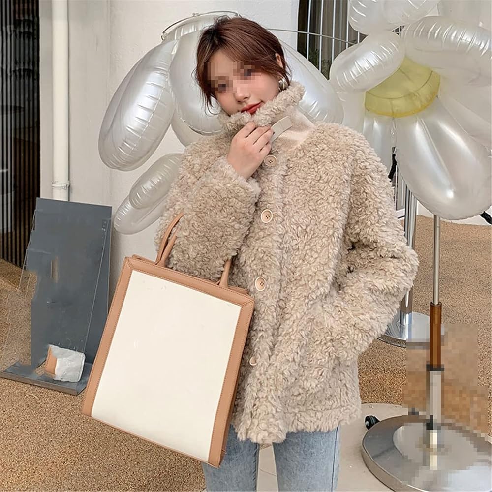 Amazon.com: Alloaone Women Loose Warm Fashion Lamb Wool Jacket