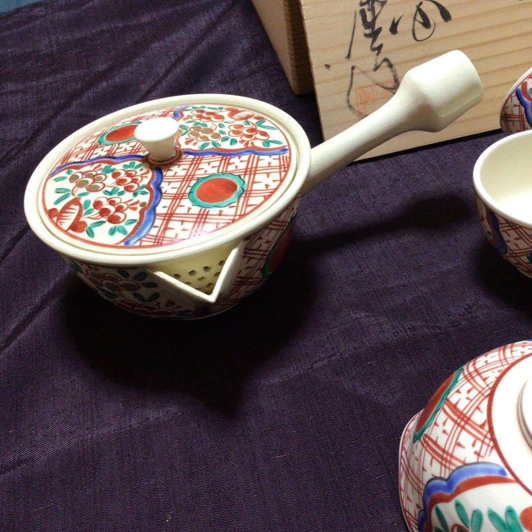 平安三浦竹軒造倣木米翁作蟹文茶銚一双/共