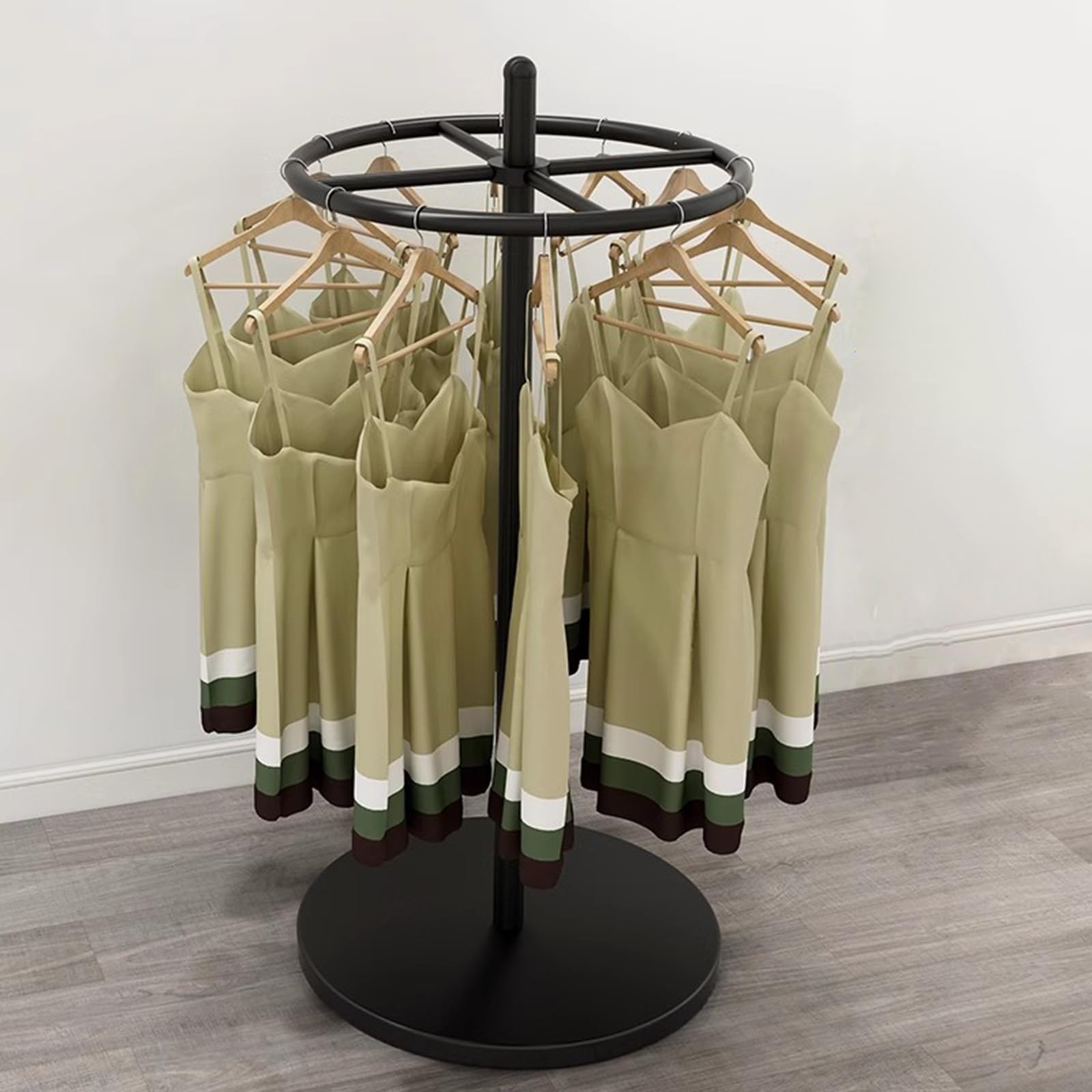 Amazon｜NYDCTHOM 回転式 ハンガーラック, 円形金属衣類ラック 多機能