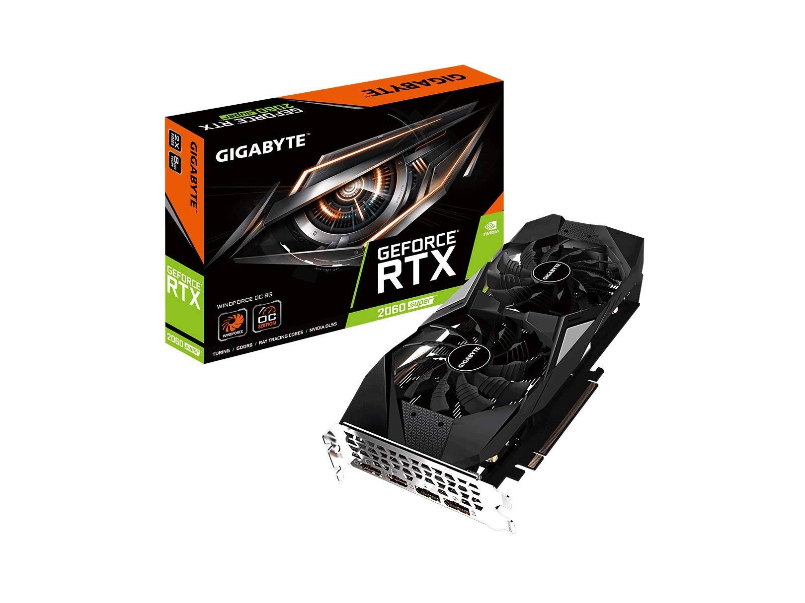GIGABYTE Placa gráfica Gv-N2060OC-6GD GeForce RTX 2060 OC GG, 2