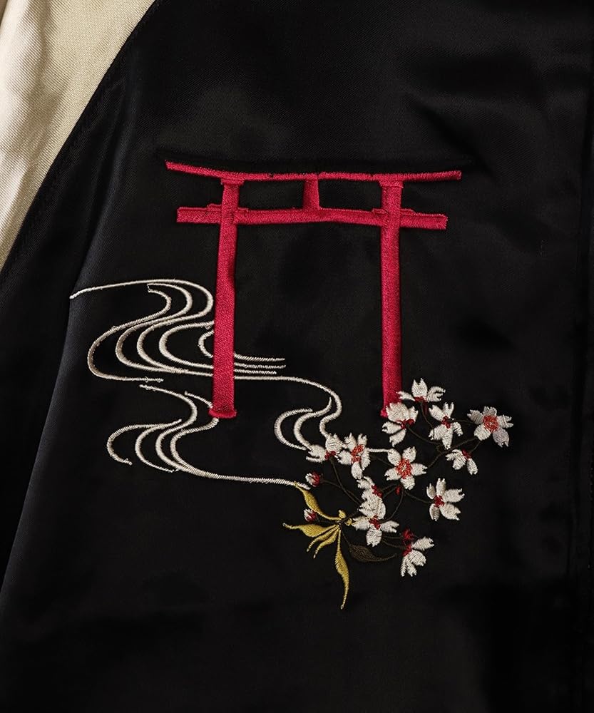 Amazon | [HYAKKA RYOURAN] 【百花繚乱】和柄 総刺繍 リバーシブル