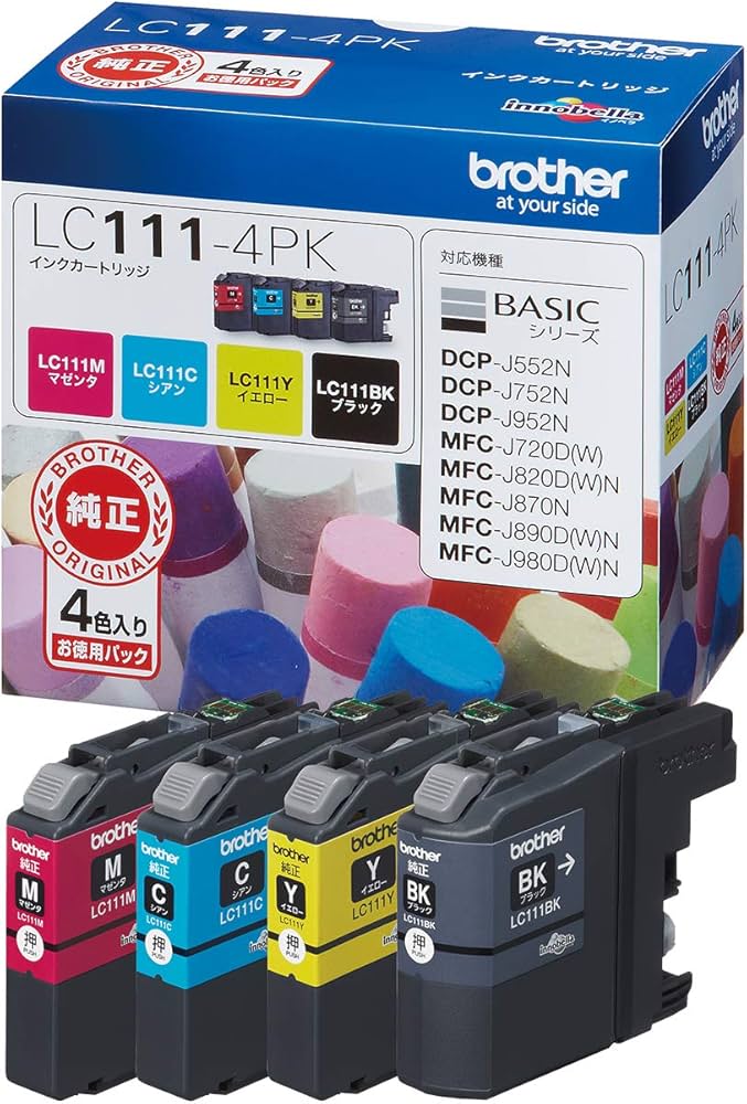 Amazon.co.jp: ブラザー工業 【brother純正】インクカートリッジ4色