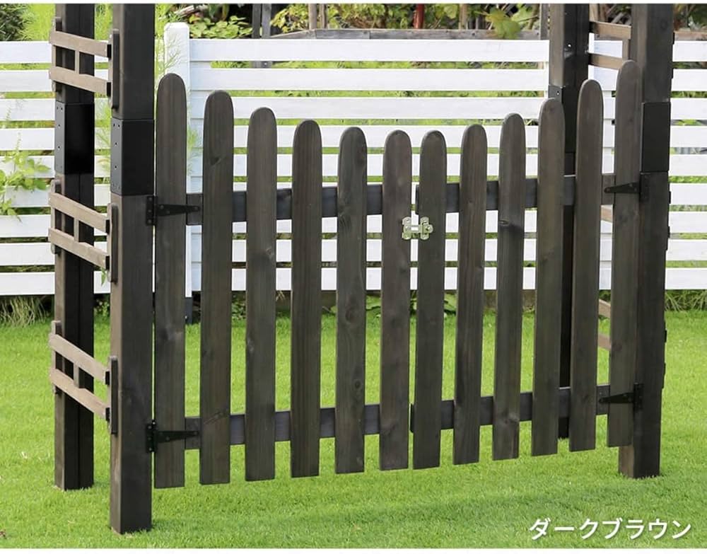 Amazon | アーチ ガーデニング 門 扉 ゲート 木製 diy 扉 両開き 庭