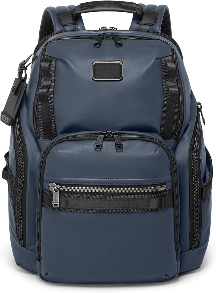 Amazon.com | Tumi Mens Search Backpack Navy Coated Canvas One Size
