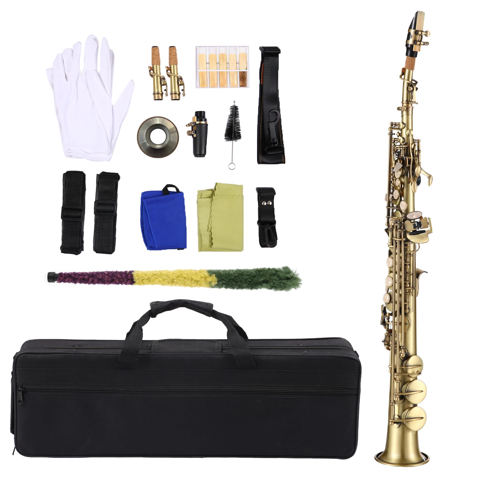 Amazon.com: Btuty Straight Bb Soprano Saxophone Nickel Plated Sax