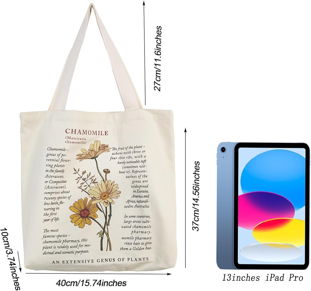 Amazon.com: BROADREAM Aesthetic Canvas Tote Bag for Women, Vintage