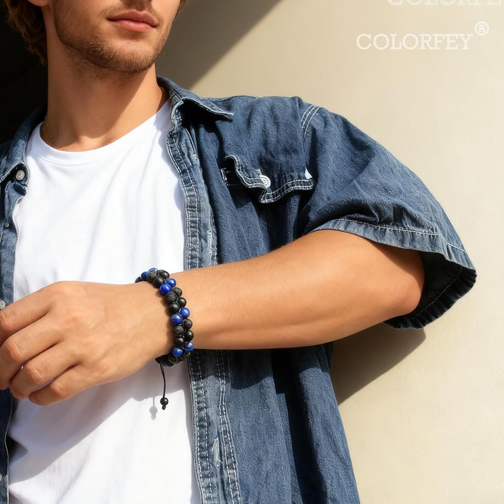 Amazon.com: COLORFEY Triple Protection Bracelet for Men Women Mens