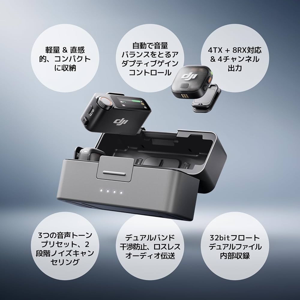 Amazon.co.jp: DJI Mic 3（2 TX + 1 RX + 充電ケース）ピンマイク