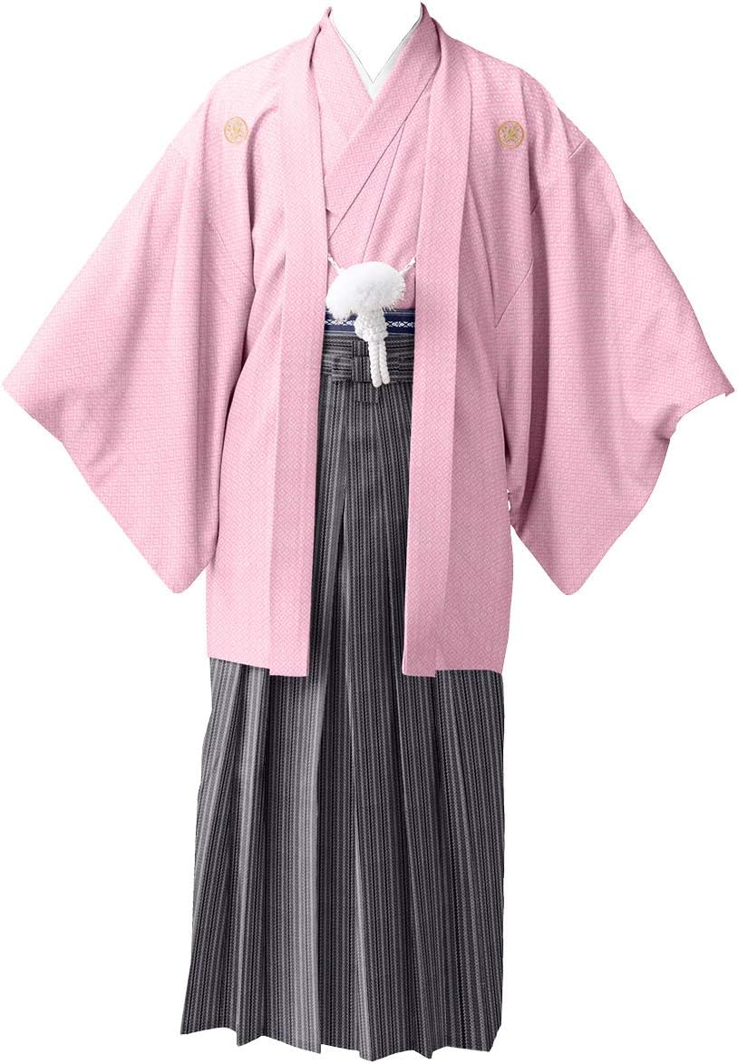 Amazon | [京のみやび] 男性用 色紋付 羽織袴セット 羽織 着物 袴 襦袢